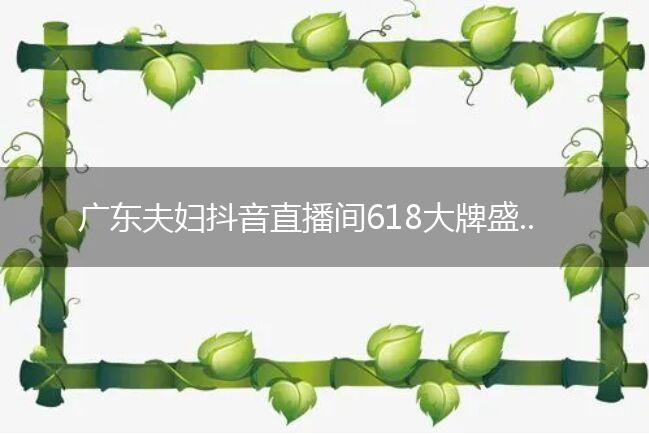 广东夫妇抖音直播间618大牌盛典累计营业额突破13.4亿元